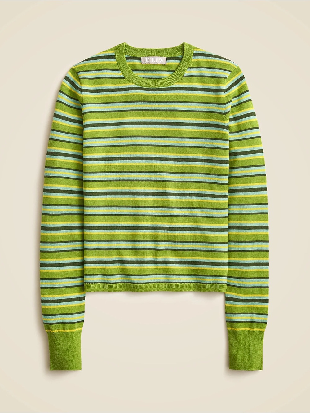 J. Crew Carolyn fitted crewneck sweater in striped merino wool